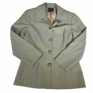 Louben Womens Suit Jacket Blazer Gray Geometric Slit Long Sleeve Buttons Lined 8